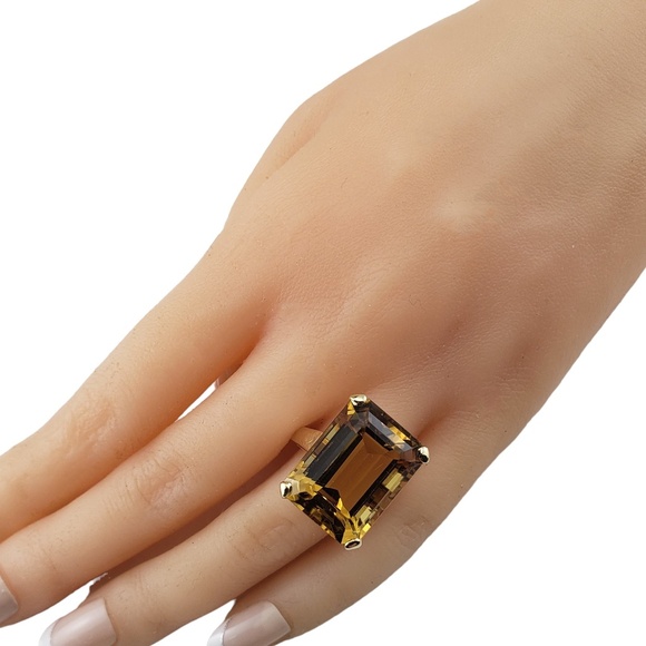 14 Karat Yellow Gold Citrine Quartz Ring Size 6.25 JAGi Certified #15727 - Picture 7 of 9